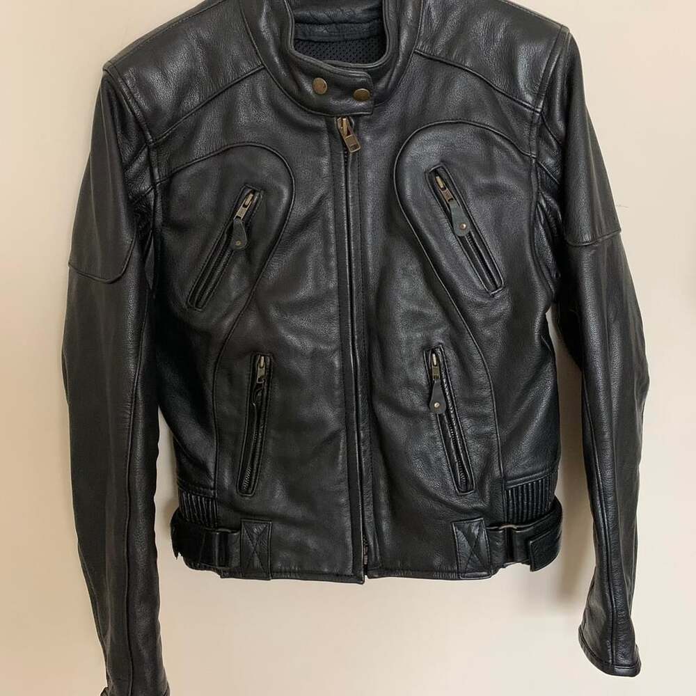 Unbranded Women's Black Leather Motorcycle Jacket